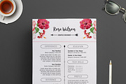Watercolor Elegant Flower Resume G, a Resume Template by Showy68 Template (Thumbnail 2 of 5)