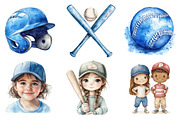 Baseball Kids Clipart PNG, an Illustration by SinaCreation (Thumbnail 2 of 5)