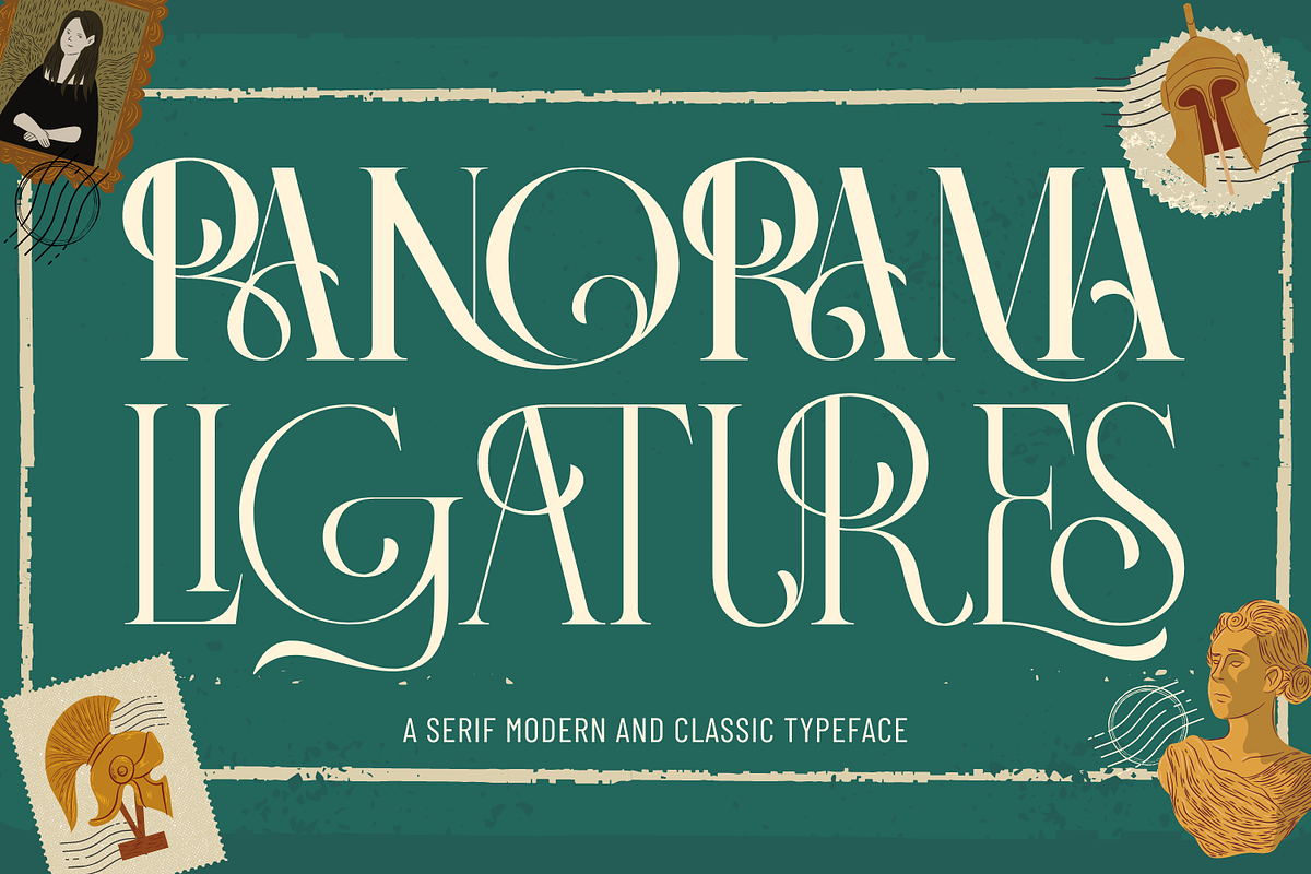 Panorama Ligatures Font, a Serif Font by 177Studio (Photo 1 of 8)