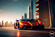 Supercar in the City Illustration, a Wallpaper Graphic by Other Side Art (Thumbnail 3 of 8)