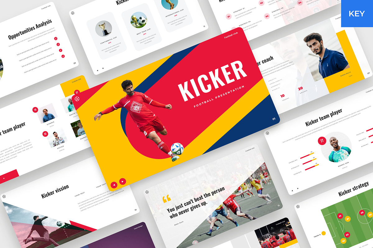 Kicker - Soccer & Footbal Keynote, a Presentation Template by BeadyLab (Photo 1 of 6)