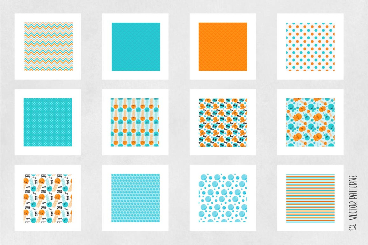 HIPSTER OCTOPUS Pattern collection, a Pattern Graphic by PrettyPatterns (Photo 5 of 5)