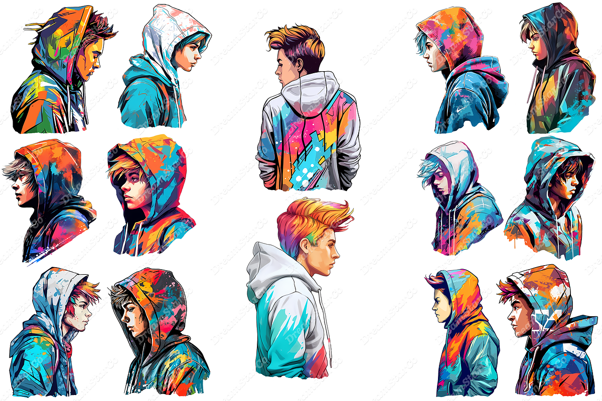 Hooded Boy cliparts, an Object Graphic by DreamerStarCo (Photo 2 of 5)