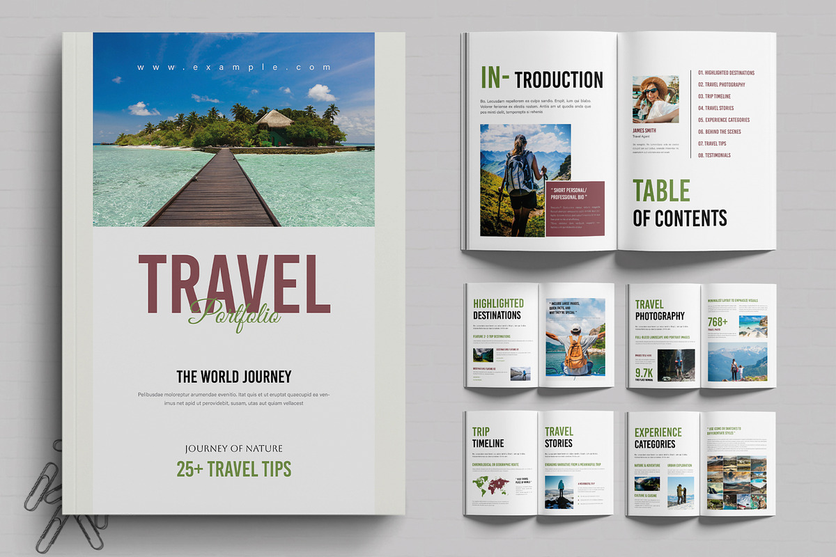 Editable Travel Portfolio Design, a Brochure Template by MightyDesign (Photo 1 of 6)