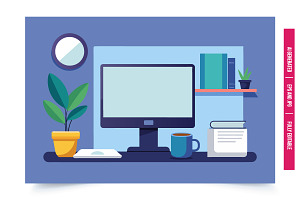 Organized Home Office Art, an Illustration by Tanuart
