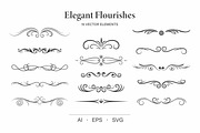 Elegant Flourishes Set, a Decorative Illustration by Gomolach (Thumbnail 1 of 3)