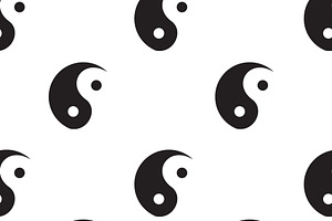 Seamless pattern Yin Yang symbol