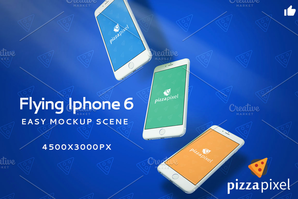 Mockup Iphone 6 Flying Scene (NEW), an Android Mockup by Pizza Pixel (Photo 4 of 5)