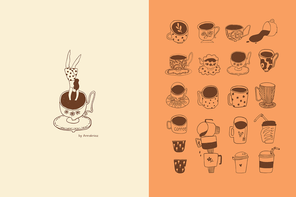About Coffee and Tea, a Food Illustration by Annakniaz (Photo 6 of 15)