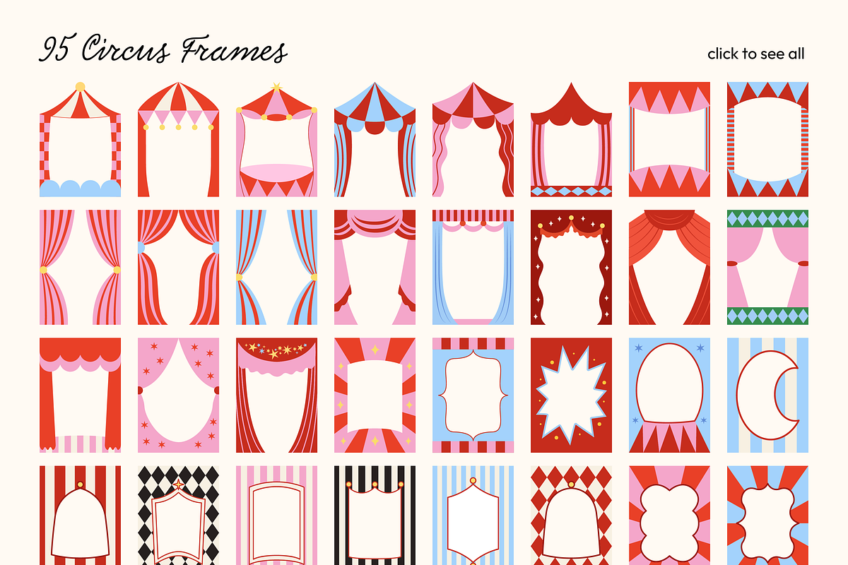 Circus Frames & Backgrounds, an Object Graphic by Felizabeth Design