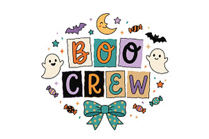 Boo Crew Halloween Sublimation PNG, a Seasonal Illustration by CraftArtStudio