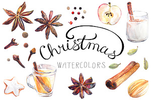Watercolor Christmas collection