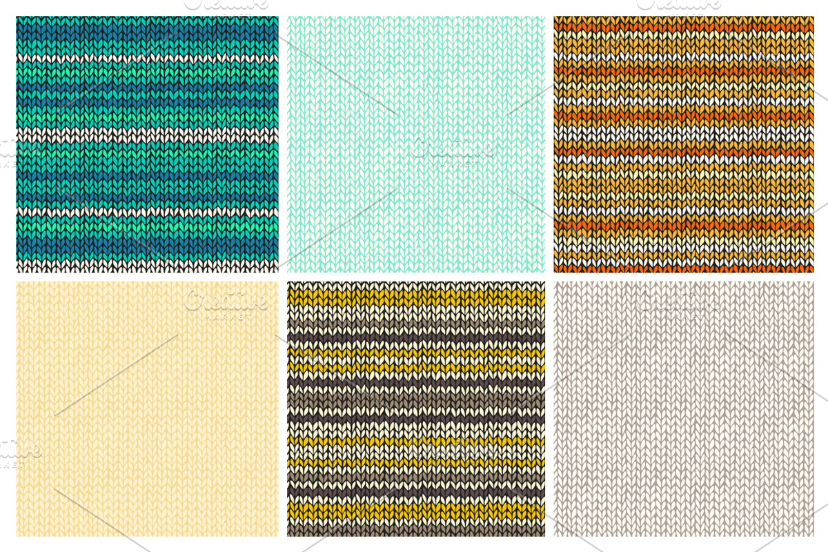Set of 24 knitted seamless patterns preview 4