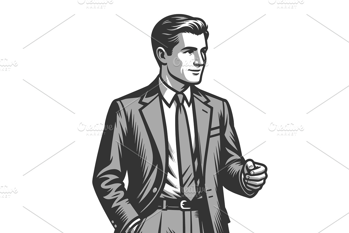 Businessman in Suit Professional, a Person Illustration by AlexArt
