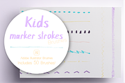 AI Kids Marker Strokes Brushes, a Brush Add-On by CL Creative Studio (Thumbnail 1 of 9)