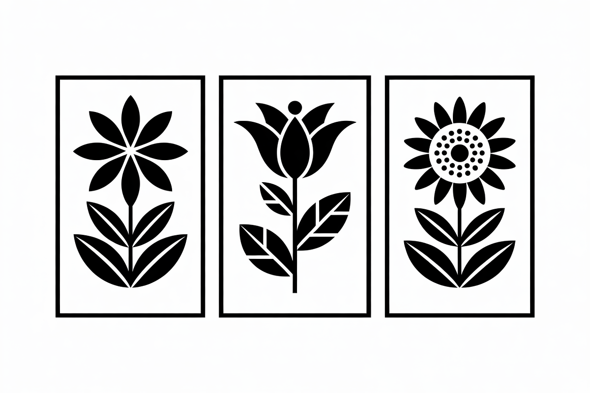 Minimal Flower Laser Cut Silhouette, an Icon by Amazin_art (Photo 2 of 11)