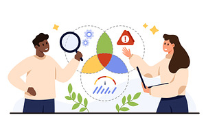 Overlapping Circles Risk Management, a Finance Illustration by Flashvector