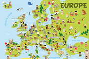Cartoon map of Europe, an Animal Illustration by asantosg (Thumbnail 1 of 5)