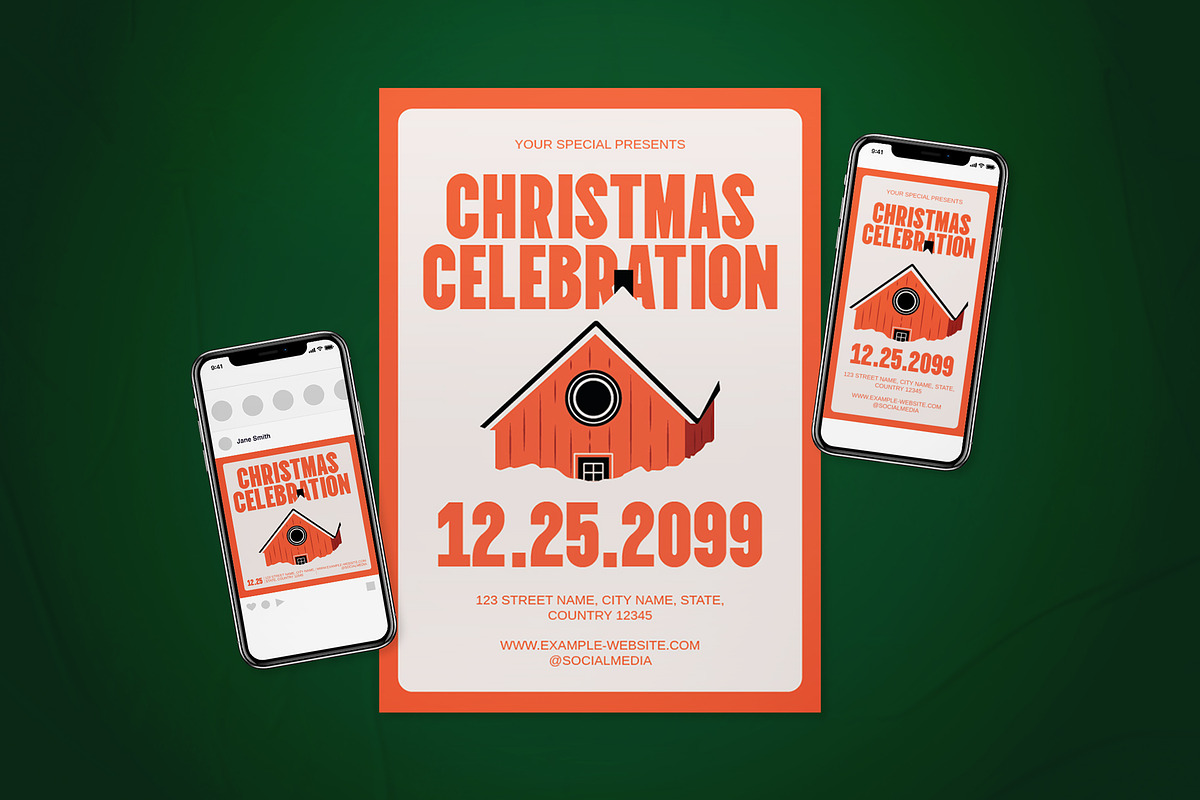 Christmas Celebration Event Flyer, a Flyer Template by The Good Store (Photo 1 of 2)