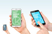Mobile mock up hands holding phones, an iPhone Mockup by Vlad K. (Thumbnail 5 of 5)
