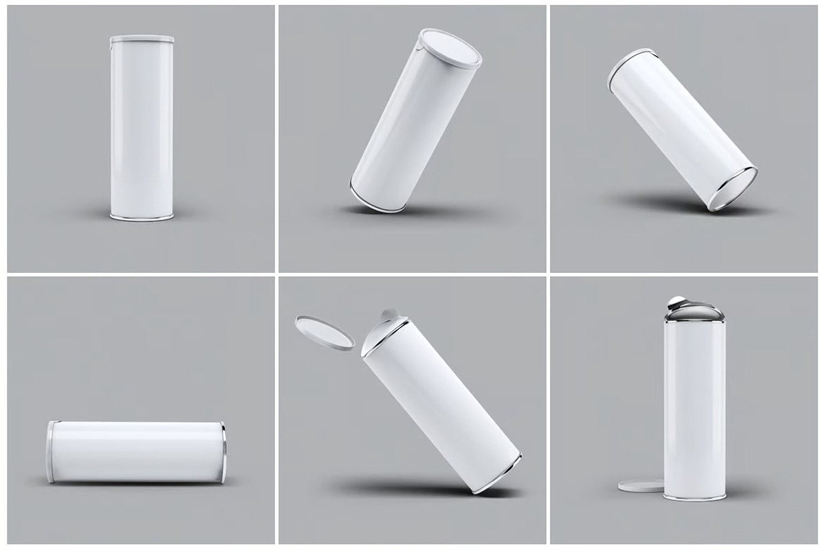 Cylindrical Container Mock-Up, a Packaging Mockup by DesignRushMarket (Photo 5 of 15)