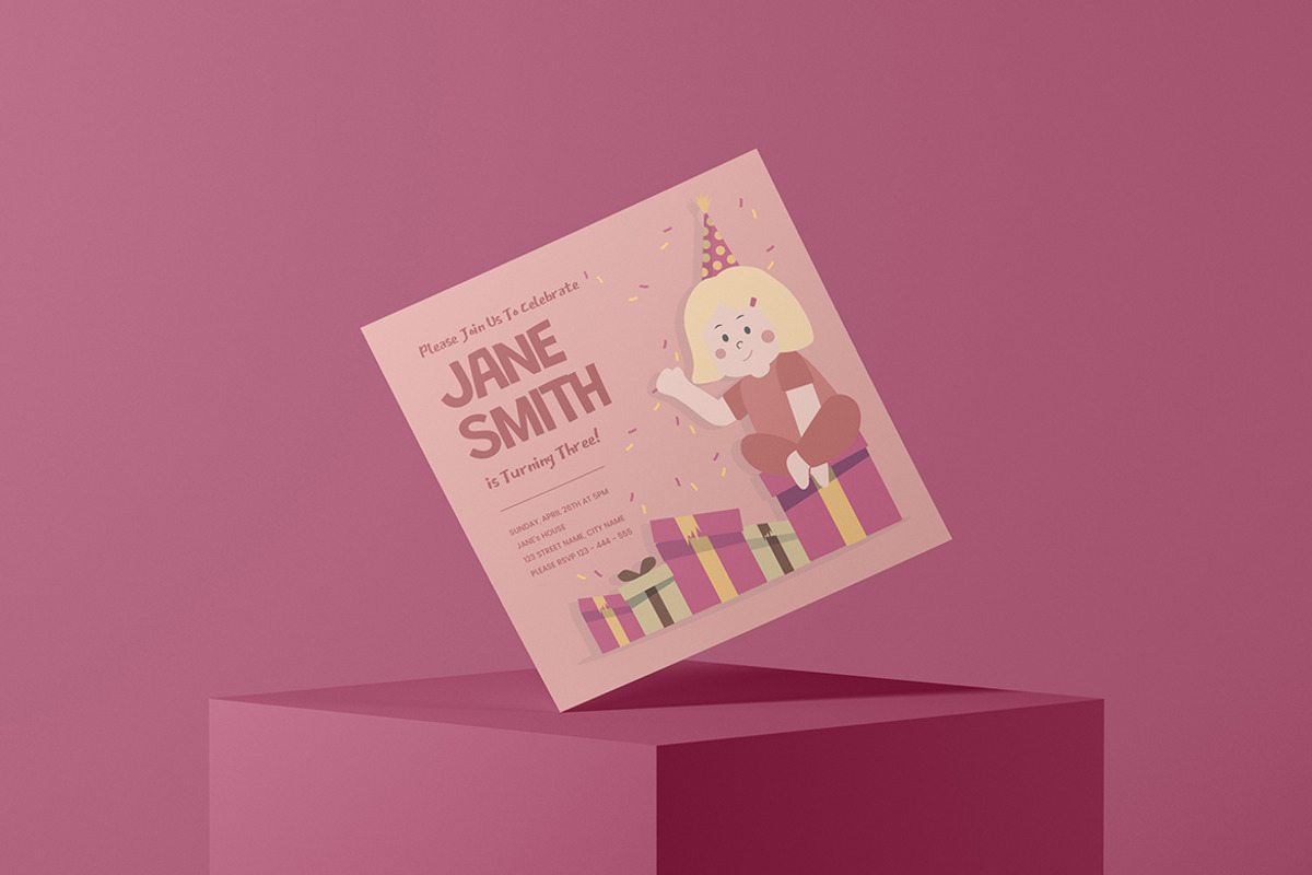 Birthday Girl Invitation - Flyer Med, a Poster Template by SlideFactory (Photo 2 of 4)