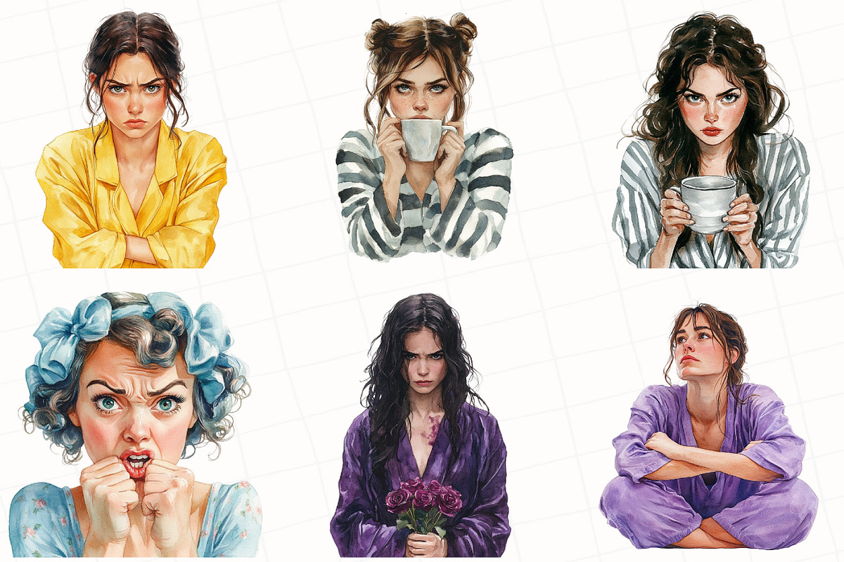 Sassy Woman Watercolor Clipart, an Illustration by OK Design (Photo 3 of 5)