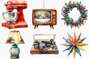 Retro 50s Christmas Clipart, an Illustration by Canvas Craft (Thumbnail 4 of 8)