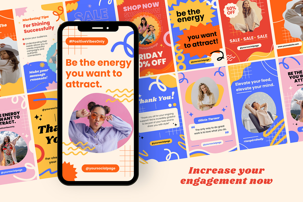 30 Bold Social Media Story Templates, a Templates & Theme by TemplateCastleStore (Photo 9 of 10)