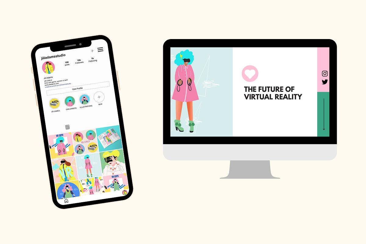VR GIRLS WOMEN IN TECH ILLUSTRATIONS, a Technology Illustration by Jill Adams (Photo 3 of 11)