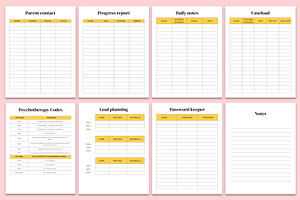 Printable Therapist Planner Canva