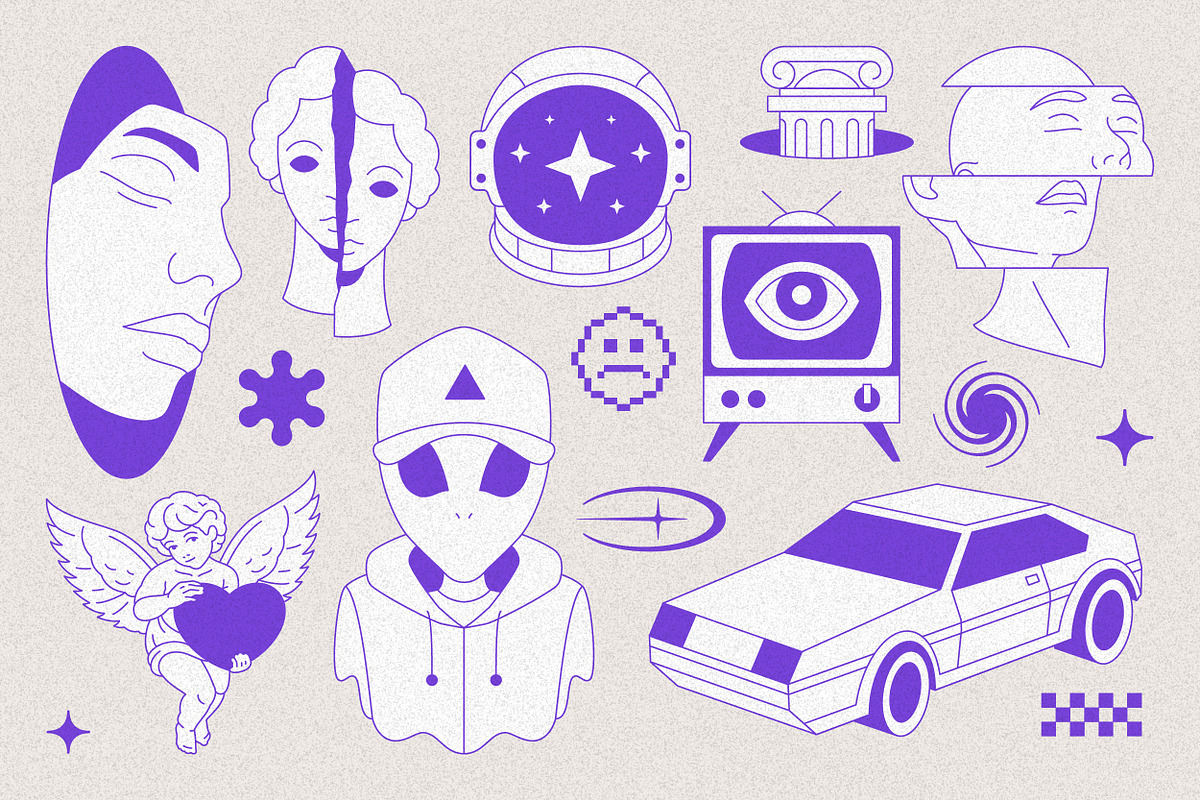 Y2K Illustrations and Elements Set, a Graphic by Vasya Kobelev (Photo 8 of 16)