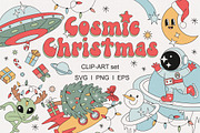 Outer Space Christmas clipart set, an Object Graphic by @olga.angelloz (Thumbnail 1 of 2)
