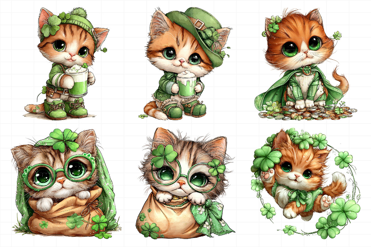 St. Patrick's Cat Clipart PNG, an Illustration by Daily.Designs (Photo 8 of 8)