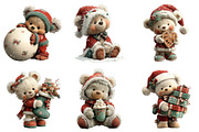 Sweet Santa Bears Clipart, an Illustration by Craft Nest (Thumbnail 8 of 11)