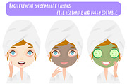 Day Spa Girl Set, an Illustration by Melisende Vector (Thumbnail 3 of 4)
