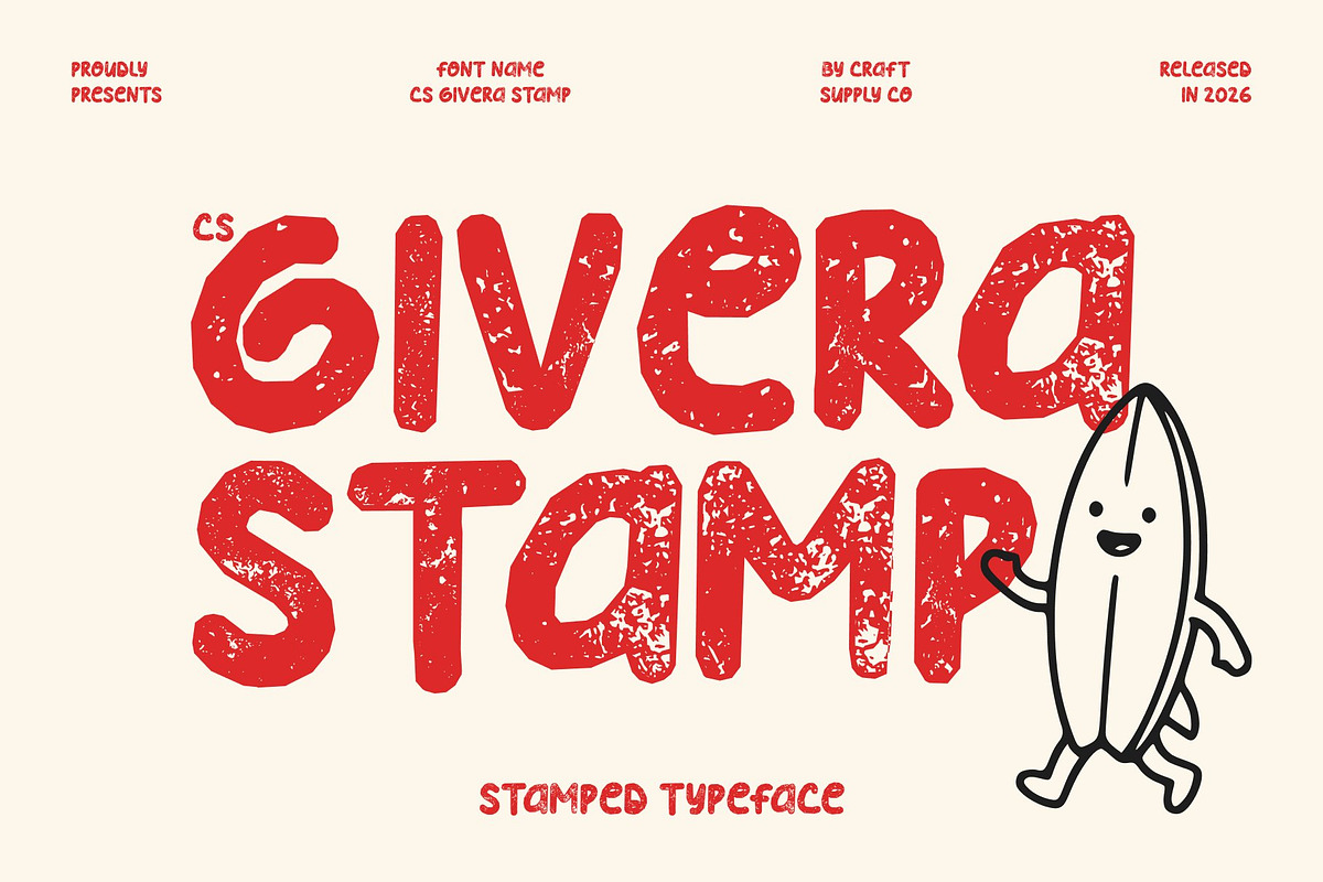 CS Givera Stamp, a Handwritten Font by Craft Supply Co. (Photo 1 of 8)
