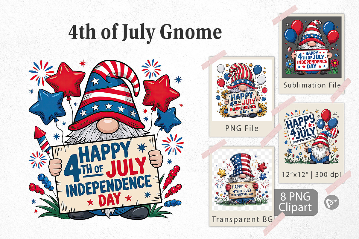 4th of July Gnome, a Graphic by Artnoy (Photo 1 of 5)