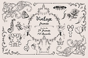 Vintage Frames SVG Clipart PNG, a Decorative Illustration by Anada Arty (Thumbnail 1 of 18)