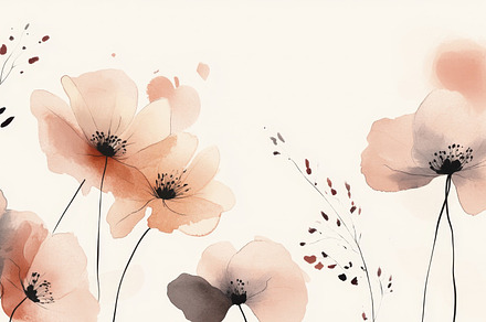 Soft-hued watercolor blooms, a Photo by Beautiful things
