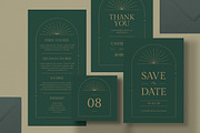 Green Deco Wedding Invitation Set, an Invitation Template by Vynetta (Thumbnail 2 of 3)