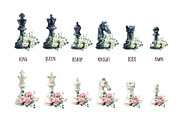 Watercolor floral chess pieces, an Object Illustration by Art and Funny (Thumbnail 2 of 3)