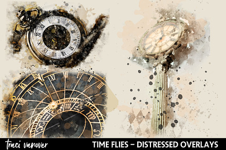 Clocks & Watches Distressed Overlays