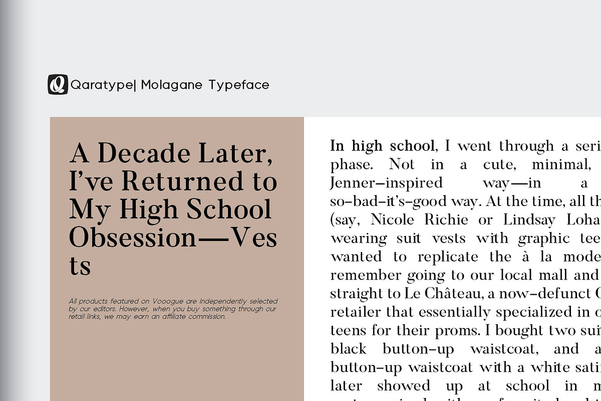 Molagane | Fancy Serif Typeface, a Serif Font by Qaratype (Photo 15 of 26)
