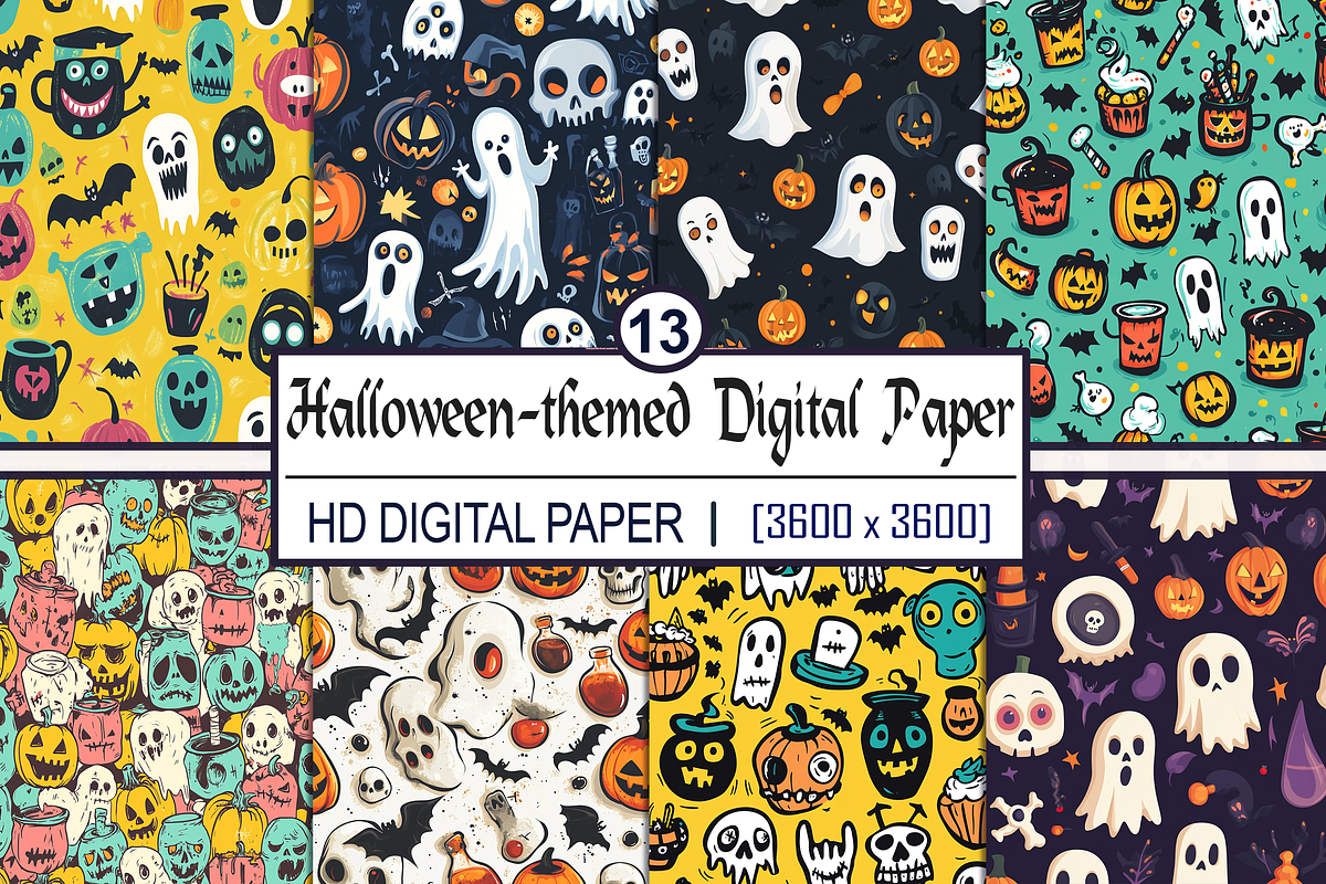 Halloween-themed Digital Paper, a Background Graphic by Printable Treasure (Photo 1 of 4)