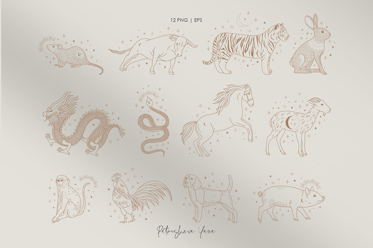 Zodiac Collection, an Animal Illustration by PatrushevaYana (Photo 7 of 21)