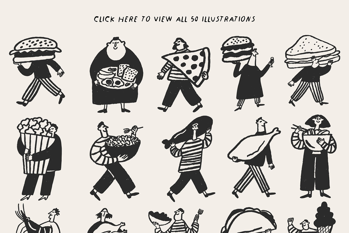 Food, Plates & People: 50 Characters, a Food Illustration by Veyla (Photo 3 of 14)