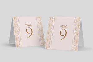 Pink Art Deco Wedding Stationery