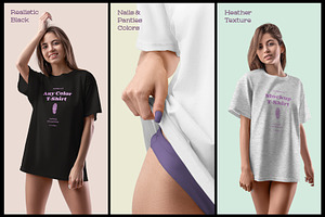 7 Mockups Woman T-Shirt Oversize