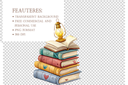 Watercolor Book Lover Clipart Bundle, an Illustration by MockupWizard (Thumbnail 5 of 6)